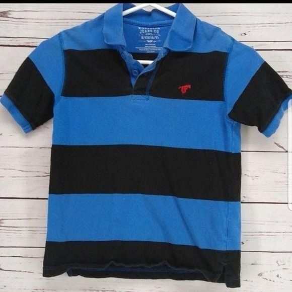 Wrangler Jeans Company Boys Striped blue black 6/7 Polo‎ shirt - Picture 7 of 7